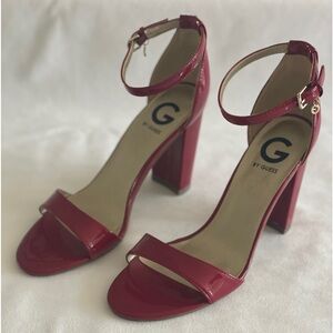 Guess Ankle Strap Heels Red patent NWOT